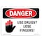Signmission OSHA Danger Sign, Use Drugs Lose Fingers!, 10in X 7in Aluminum, 7" W, 10" L, Landscape OS-DS-A-710-L-1707 - alternate 1